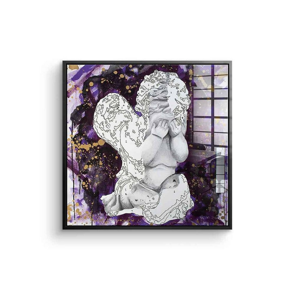 DOTCOMCANVAS® Acrylglasbild Lost Heart - Acrylglas, Acrylglasbild Lost Heart Pop Art Engel quadratisch square lila von Dotcomcanvas