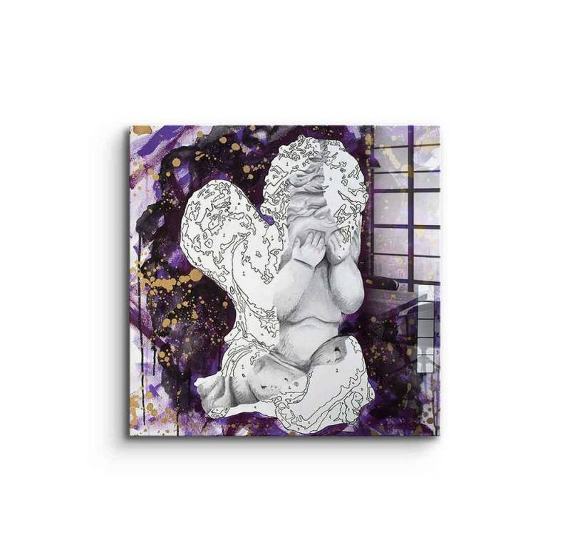 DOTCOMCANVAS® Acrylglasbild Lost Heart - Acrylglas, Acrylglasbild Lost Heart Pop Art Engel quadratisch square lila von Dotcomcanvas