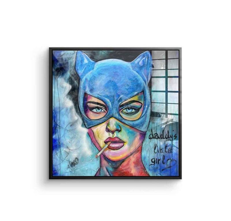 DOTCOMCANVAS® Acrylglasbild Daddys Little Girl - Acrylglas, Acrylglasbild Catwoman Pop Art Porträt Daddys Little Girl quadratisch von Dotcomcanvas