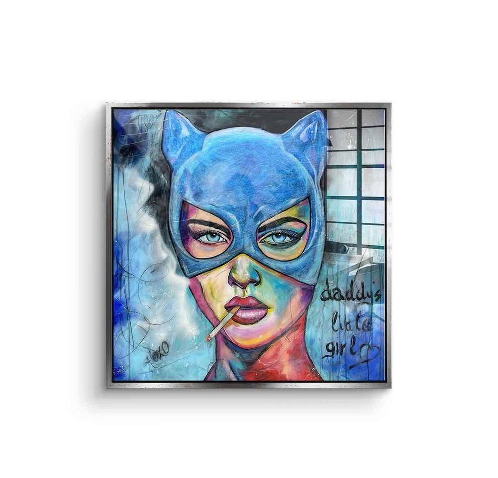 DOTCOMCANVAS® Acrylglasbild Daddys Little Girl - Acrylglas, Acrylglasbild Catwoman Pop Art Porträt Daddys Little Girl quadratisch von Dotcomcanvas