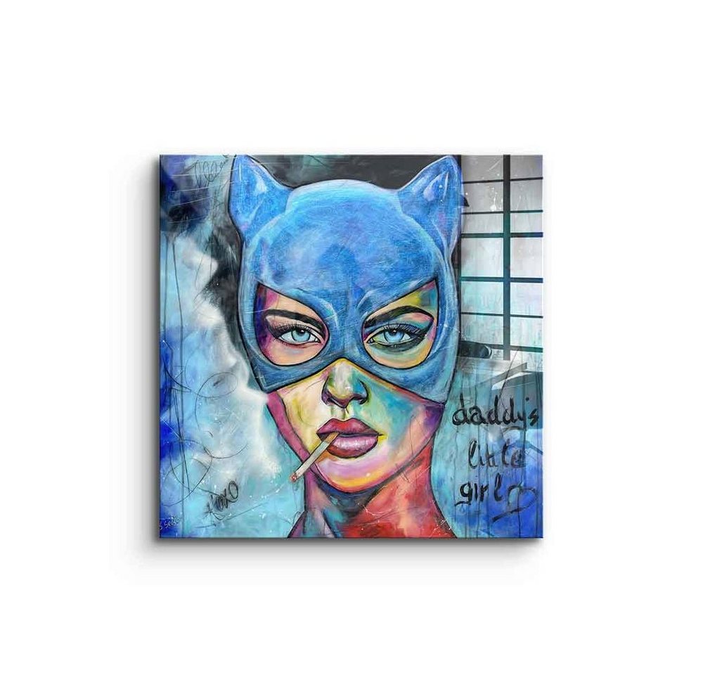 DOTCOMCANVAS® Acrylglasbild Daddys Little Girl - Acrylglas, Acrylglasbild Catwoman Pop Art Porträt Daddys Little Girl quadratisch von Dotcomcanvas