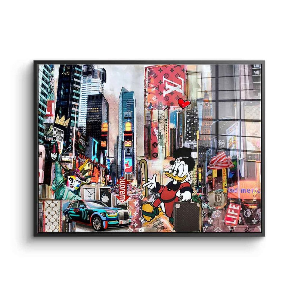 DOTCOMCANVAS® Acrylglasbild Dagobert in New York City - Acrylglas, Acrylglasbild Dagobert Duck in New York City Comic Streetart ModernArt von Dotcomcanvas