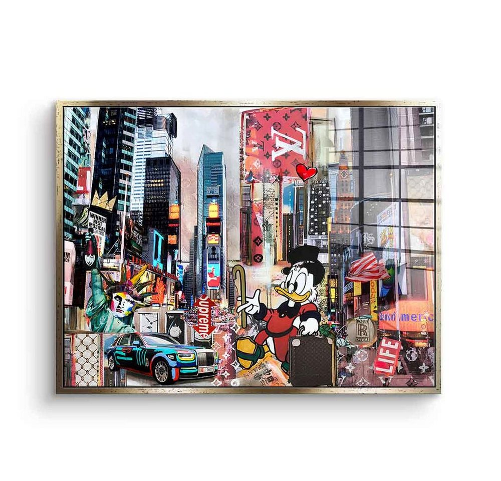 DOTCOMCANVAS® Acrylglasbild Dagobert in New York City - Acrylglas, Acrylglasbild Dagobert Duck in New York City Comic Streetart ModernArt von Dotcomcanvas