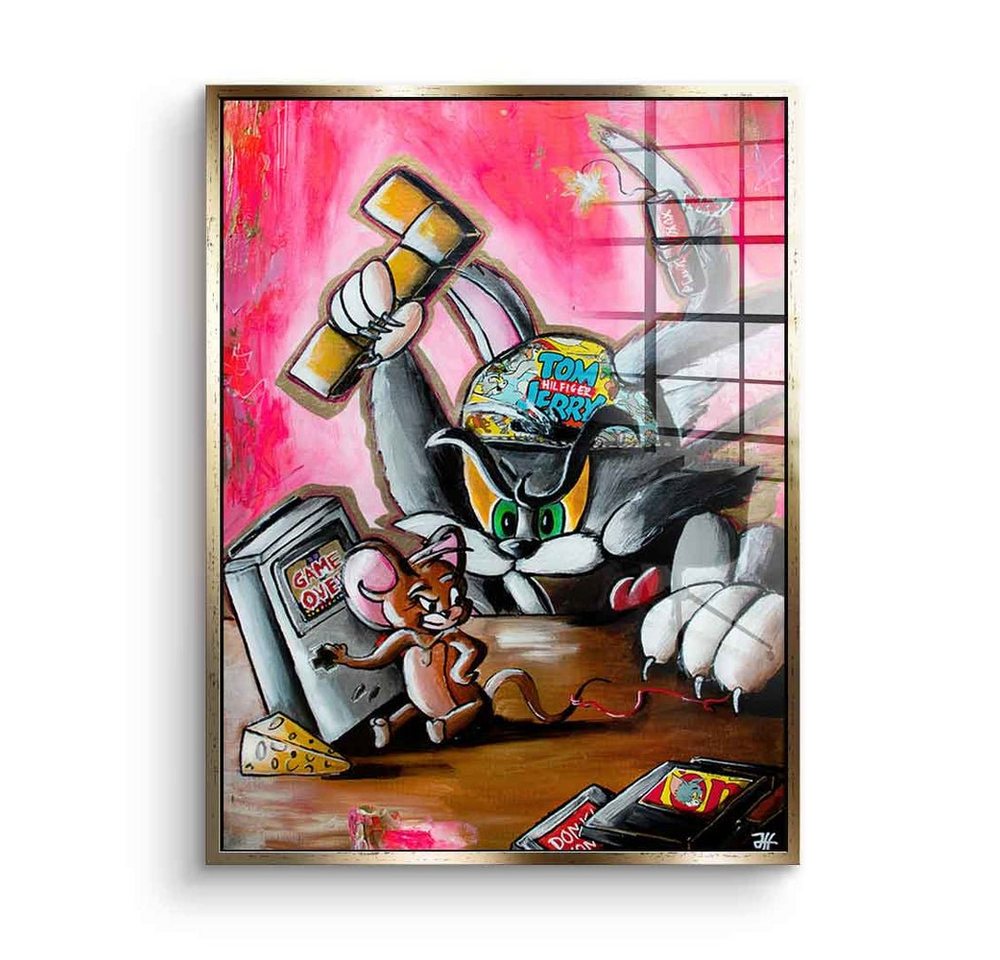 DOTCOMCANVAS® Acrylglasbild Game Over - Acrylglas, Acrylglasbild Game Over Tom und Jerry Gameboy Pop Art Comic von Dotcomcanvas