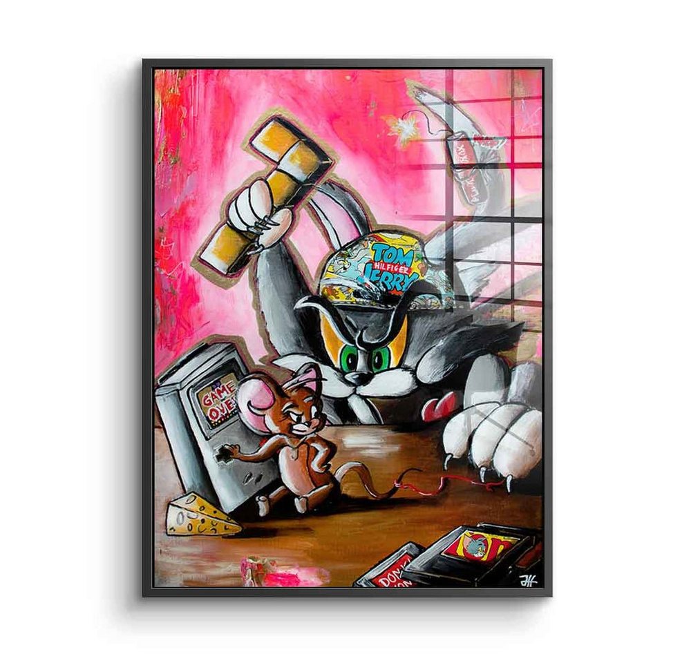 DOTCOMCANVAS® Acrylglasbild Game Over - Acrylglas, Acrylglasbild Game Over Tom und Jerry Gameboy Pop Art Comic von Dotcomcanvas