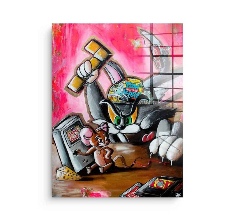 DOTCOMCANVAS® Acrylglasbild Game Over - Acrylglas, Acrylglasbild Game Over Tom und Jerry Gameboy Pop Art Comic von Dotcomcanvas