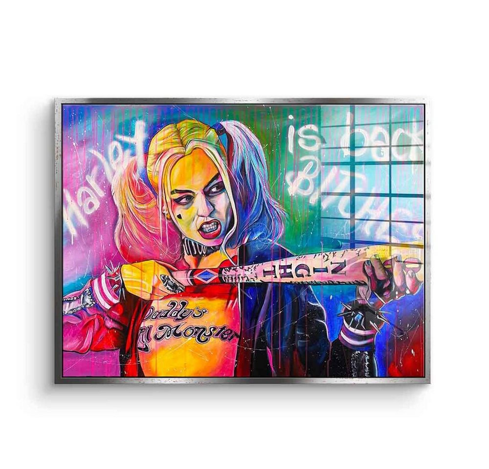 DOTCOMCANVAS® Acrylglasbild Harley is back - Acrylglas, Acrylglasbild Harley Quinn Porträt Harley is back Pop Art quer von Dotcomcanvas