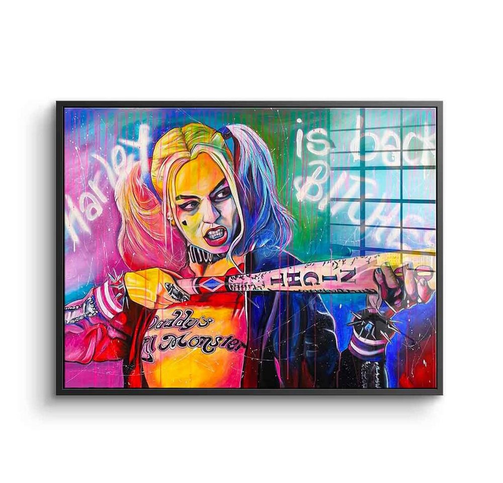 DOTCOMCANVAS® Acrylglasbild Harley is back - Acrylglas, Acrylglasbild Harley Quinn Porträt Harley is back Pop Art quer von Dotcomcanvas