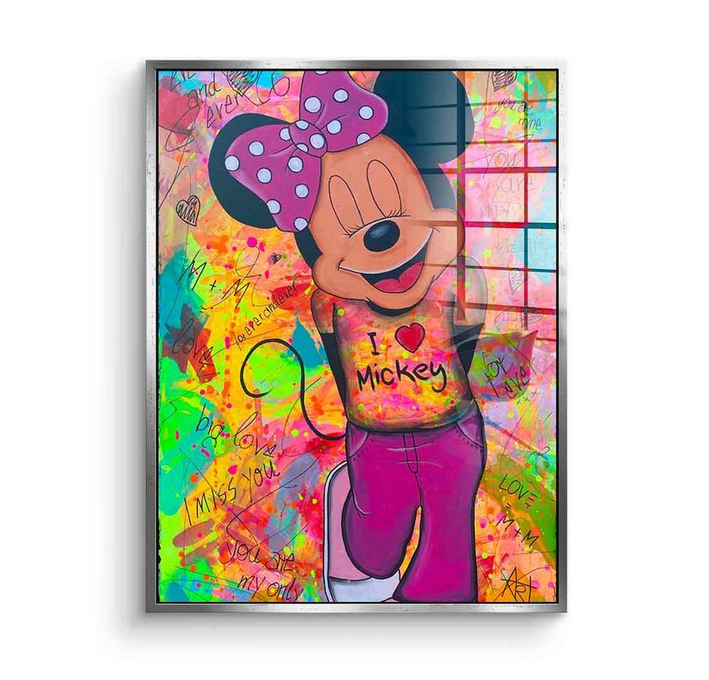 DOTCOMCANVAS® Acrylglasbild Minni Loves Mickey - Acrylglas, Acrylglasbild Minni Loves Mickey Mouse Micky Maus Pop Art comic von Dotcomcanvas