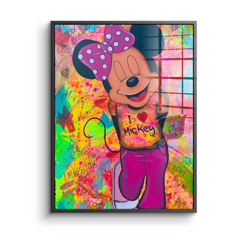 DOTCOMCANVAS® Acrylglasbild Minni Loves Mickey - Acrylglas, Acrylglasbild Minni Loves Mickey Mouse Micky Maus Pop Art comic von Dotcomcanvas