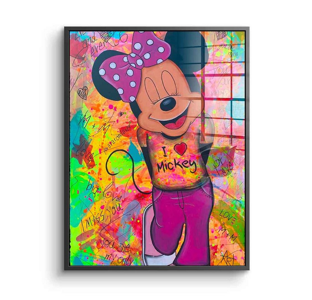 DOTCOMCANVAS® Acrylglasbild Minni Loves Mickey - Acrylglas, Acrylglasbild Minni Loves Mickey Mouse Micky Maus Pop Art comic von Dotcomcanvas