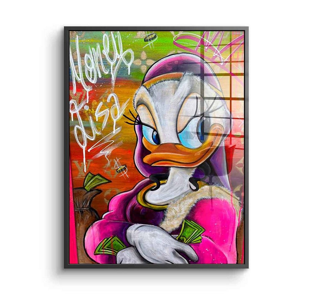 DOTCOMCANVAS® Acrylglasbild Money Lisa 2.0 - Acrylglas, Acrylglasbild Money Lisa Duck Comic Porträt Daisy Duck Mona Lisa von Dotcomcanvas