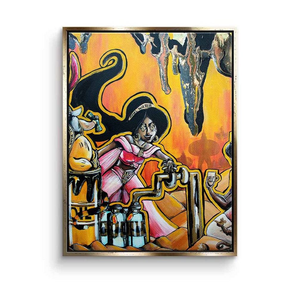 DOTCOMCANVAS® Leinwandbild Royal Water, Leinwandbild comic Pop Art Royal Water orange Jasmin Aladdin von Dotcomcanvas