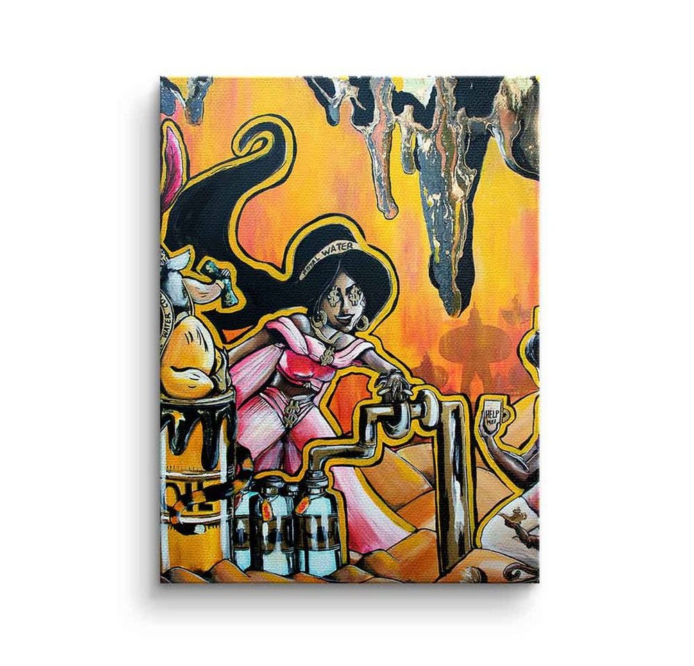 DOTCOMCANVAS® Leinwandbild Royal Water, Leinwandbild comic Pop Art Royal Water orange Jasmin Aladdin von Dotcomcanvas