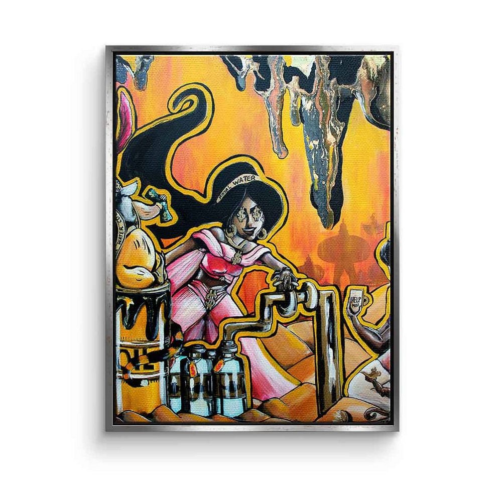 DOTCOMCANVAS® Leinwandbild Royal Water, Leinwandbild comic Pop Art Royal Water orange Jasmin Aladdin von Dotcomcanvas