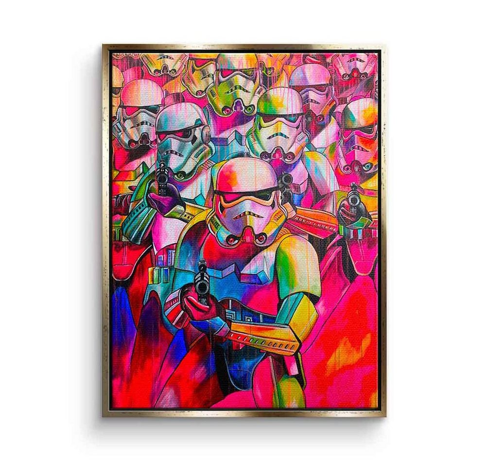 DOTCOMCANVAS® Leinwandbild Super Trooper, Leinwandbild Stormtrooper Super Trooper Pop Art Comic rot Porträt von Dotcomcanvas