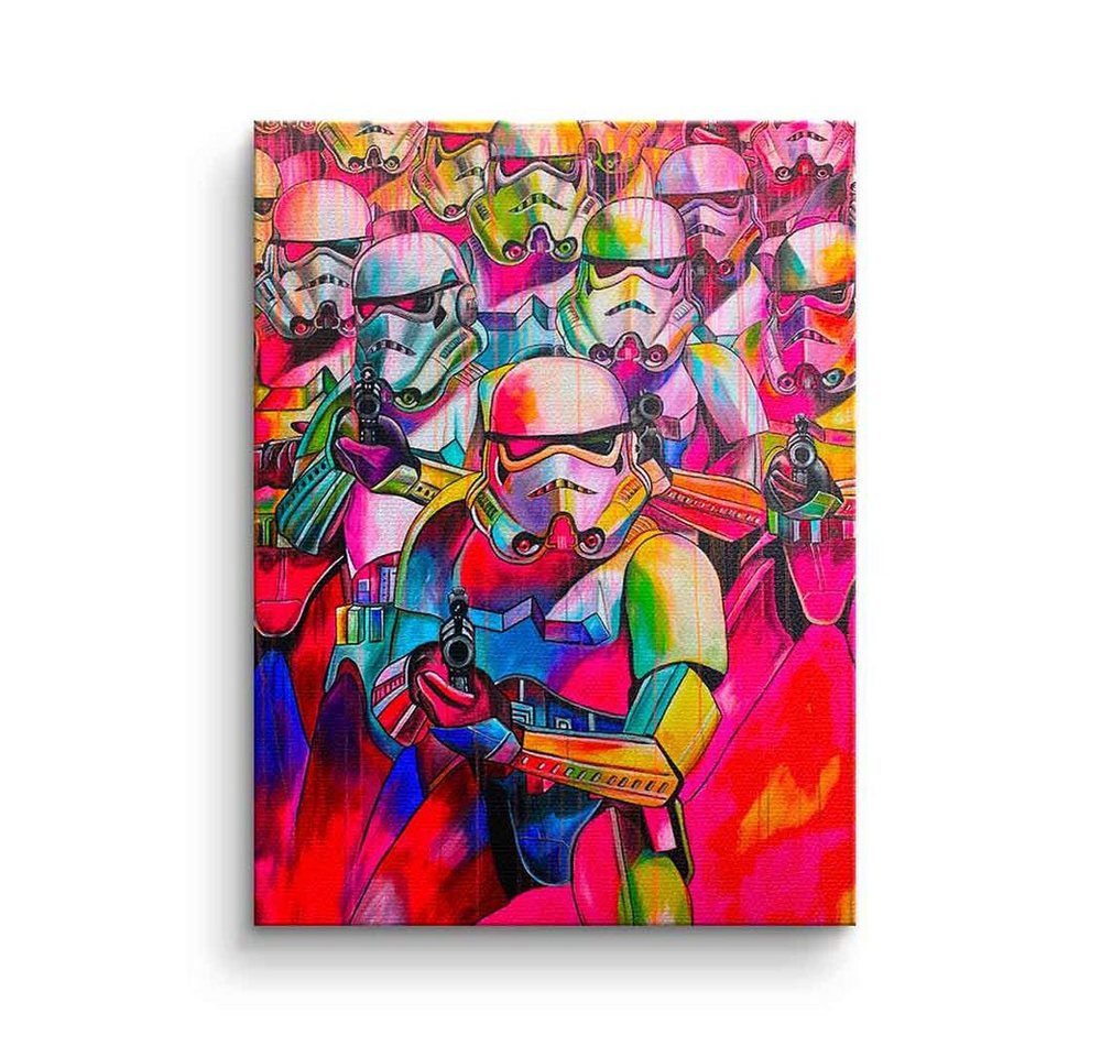 DOTCOMCANVAS® Leinwandbild Super Trooper, Leinwandbild Stormtrooper Super Trooper Pop Art Comic rot Porträt von Dotcomcanvas