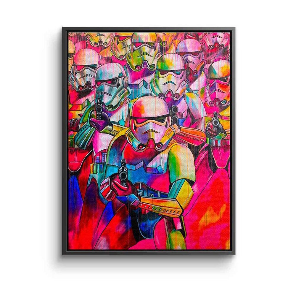 DOTCOMCANVAS® Leinwandbild Super Trooper, Leinwandbild Stormtrooper Super Trooper Pop Art Comic rot Porträt von Dotcomcanvas