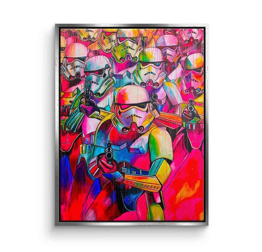 DOTCOMCANVAS® Leinwandbild Super Trooper, Leinwandbild Stormtrooper Super Trooper Pop Art Comic rot Porträt von Dotcomcanvas