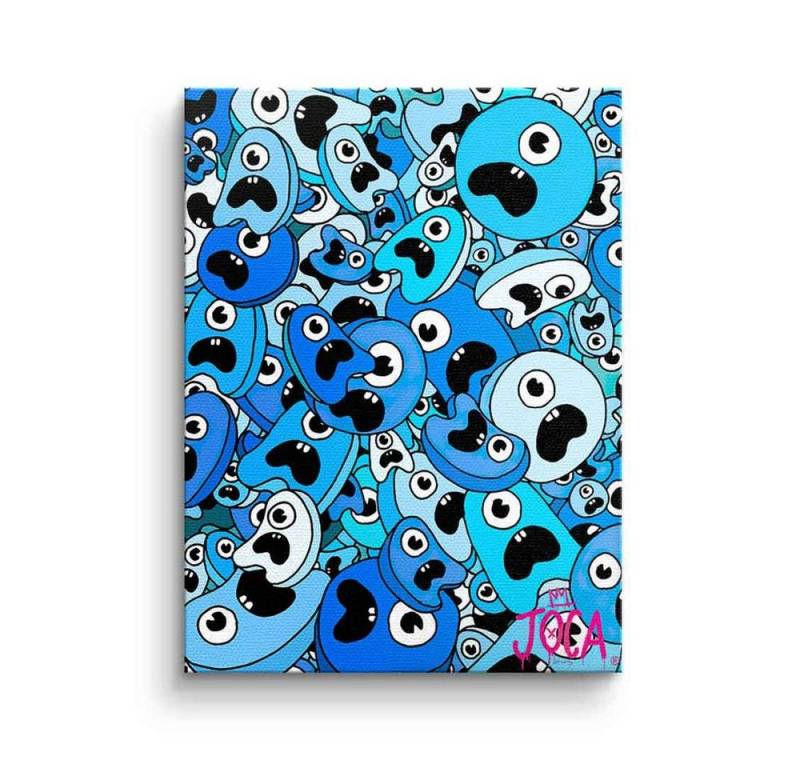 DOTCOMCANVAS® Leinwandbild Sordins Blue, Leinwandbild Sordins Blue comic Figur blau hochkant von Dotcomcanvas