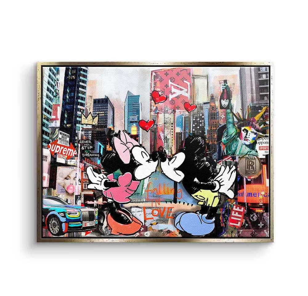 DOTCOMCANVAS® Leinwandbild Kiss in New York City, Leinwand Bild Kiss in New York City Micky Maus Minnie Times Square von Dotcomcanvas