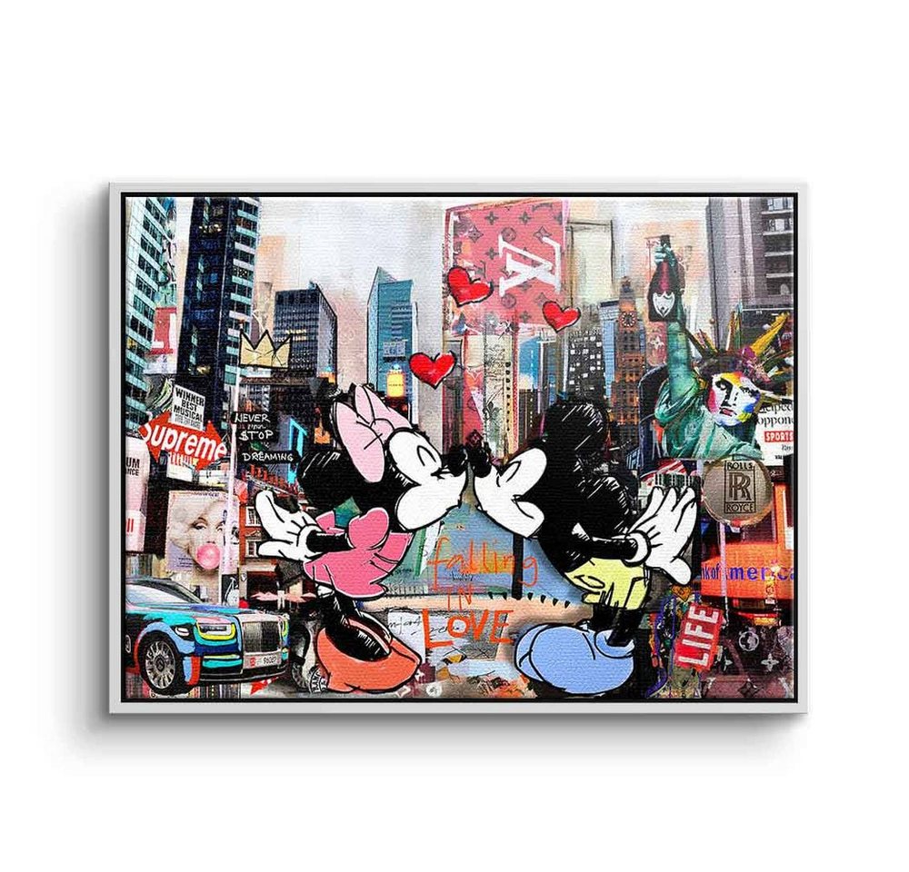 DOTCOMCANVAS® Leinwandbild Kiss in New York City, Leinwand Bild Kiss in New York City Micky Maus Minnie Times Square von Dotcomcanvas