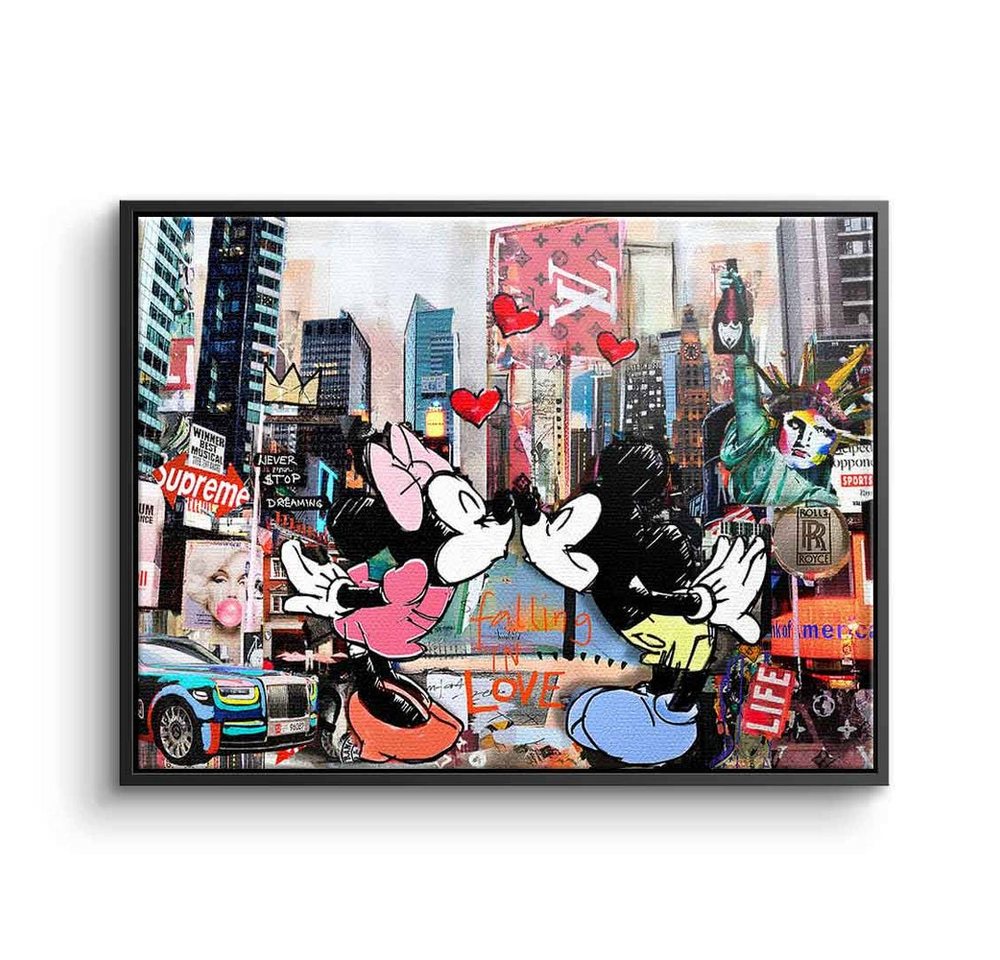 DOTCOMCANVAS® Leinwandbild Kiss in New York City, Leinwand Bild Kiss in New York City Micky Maus Minnie Times Square von Dotcomcanvas