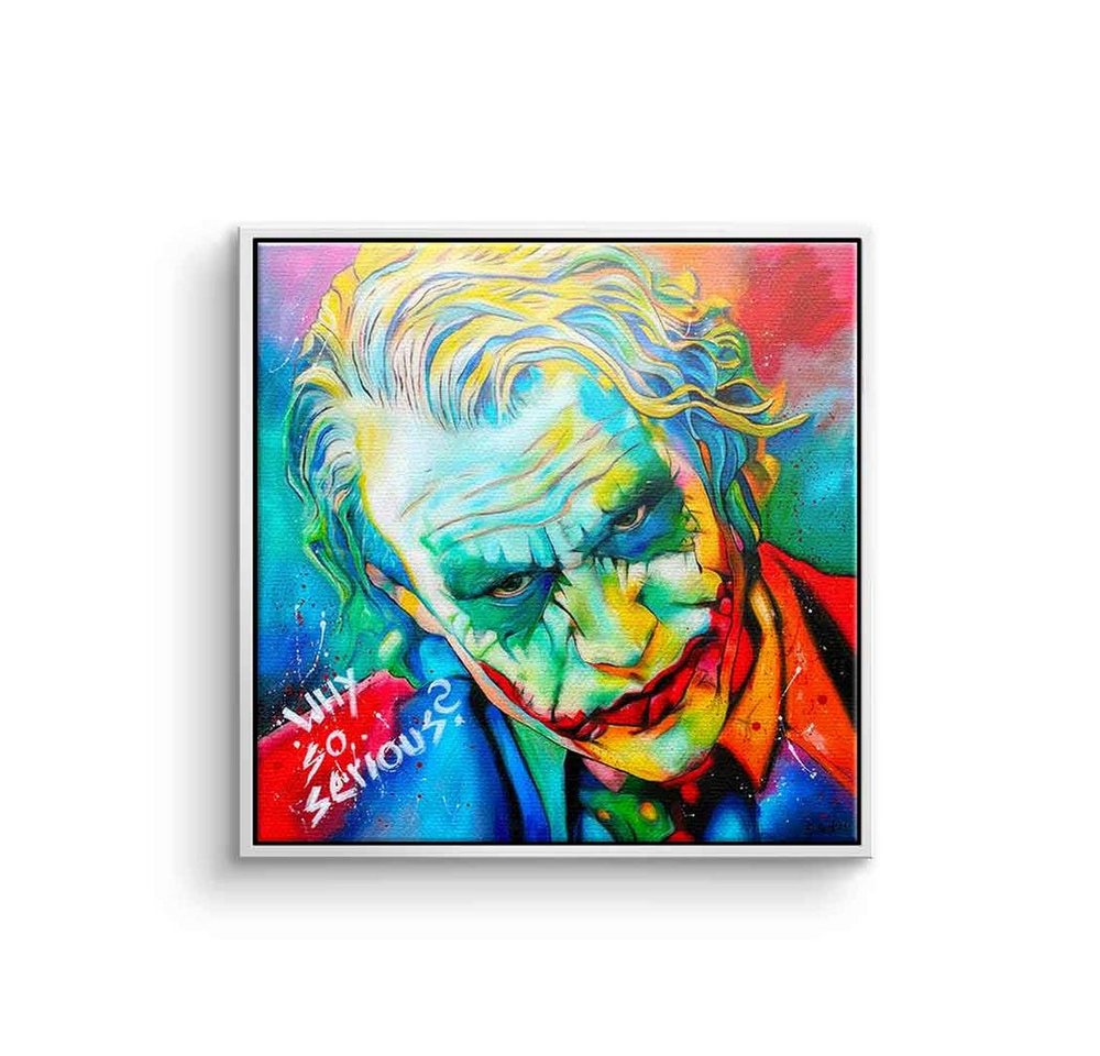 DOTCOMCANVAS® Leinwandbild Why so serious, Leinwandbild Joker Porträt Why so serious square Batman Pop Art von Dotcomcanvas