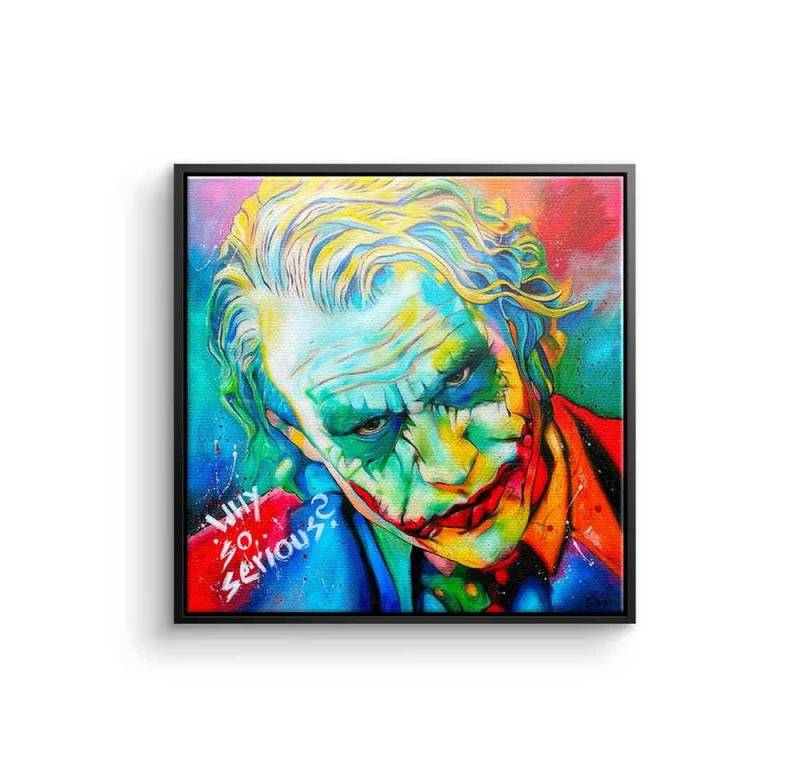 DOTCOMCANVAS® Leinwandbild Why so serious, Leinwandbild Joker Porträt Why so serious square Batman Pop Art von Dotcomcanvas