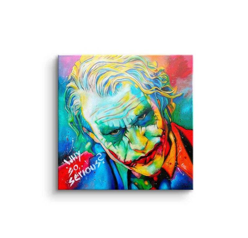 DOTCOMCANVAS® Leinwandbild Why so serious, Leinwandbild Joker Porträt Why so serious square Batman Pop Art von Dotcomcanvas