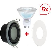DOTLUX LED-Einbaufassung MULTIip65 mit GU10 3000K 6W dimmbar und Blende weiss 5er Set - 600108 DOTLUX LED-Einbaufassung MULTIip65 mit GU10 3000K 6W dimmbar und Blende weiss 5er Set - 600108 von Dotlux