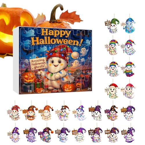 Dottduya Adventskalender - Weihnachts Countdown Kalender 24 Tage Geist Adventskalender,Acryl 2D Festliche Ornament Deko für Haus Wand Party Fest Aktivitäten Versammlung Zuhause Anzeige von Dottduya