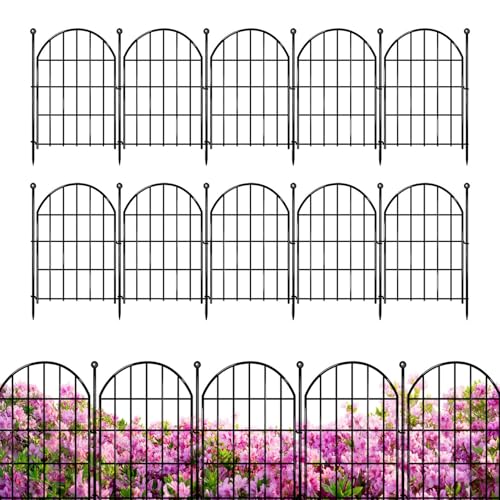 Dottduya Dekorativer Gartenzaun | Klappbarer Gartenzaun Als Beetumrandung | 10 Zaunelemente Als Sichtschutz Zur Tierabsicherung Für Garten, Terrasse, Katzen Und Hunde von Dottduya