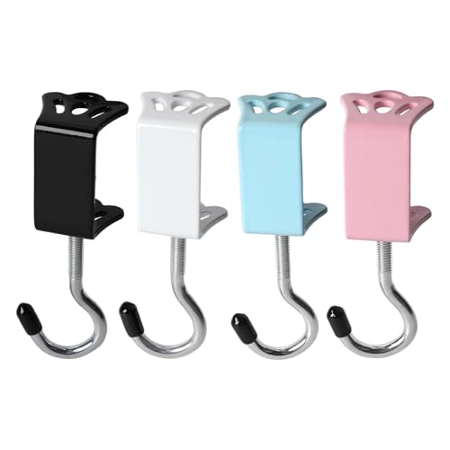 Dottduya Schreibtisch Handtaschenhalter - Haken Für Schreibtisch | Abnehmbarer 4X Multifunktions Organizer Für Rucksack Schulranzen Restaurant Klassenzimmer Schüler Eingangsbereich Arbeitsplatz Spind von Dottduya
