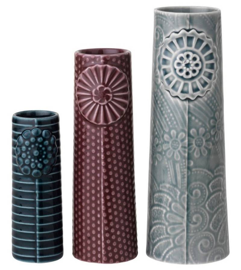 Dottir Nordic Design Dekovase Nordic Design Pipanella Flock, 3er Set, Porzellan (Hartporzellan) von Dottir Nordic Design