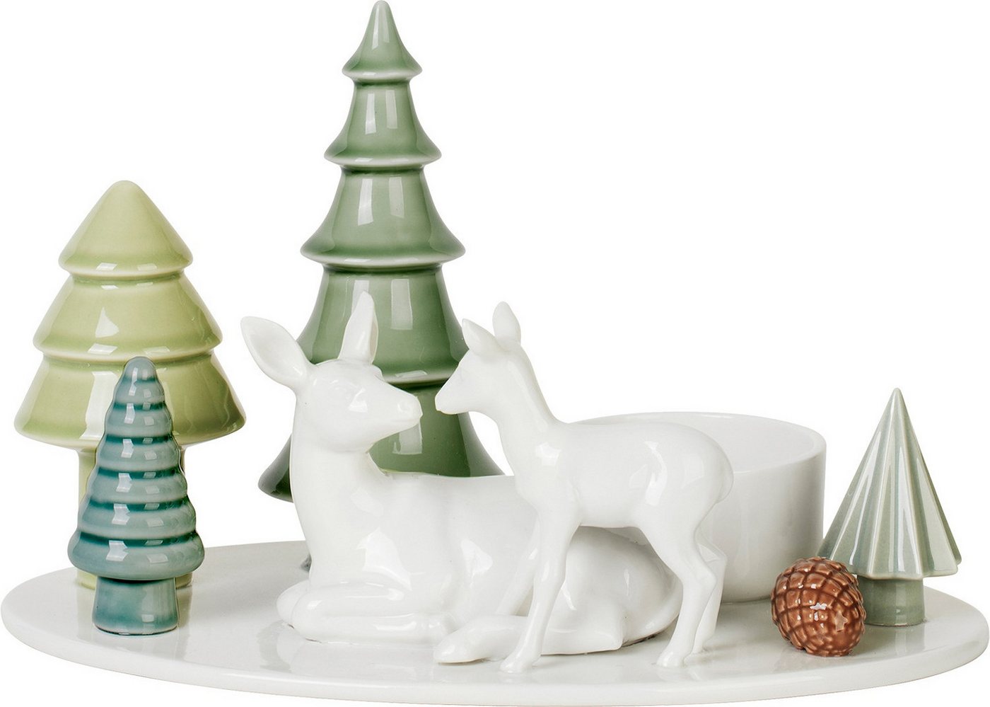 Dottir Nordic Design Kerzenständer Winter Stories Reh & Kitz, Porzellan (Hartporzellan) von Dottir Nordic Design