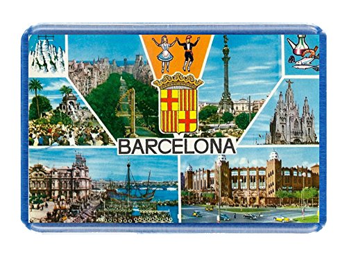 Barcelona – – Postkarte-Design – 7 cm x 4,5 cm – Neuheit Tourismus Kühlschrank Magnet. von DottsMusic