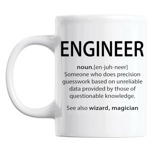 Tasse mit Aufdruck 'Engineer' Definition, tolle Geschenkidee von DottsMusic