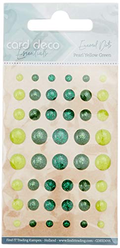 Card Deco Essentials Emaille Punkte Perle Gelb Grün von Dotty Design