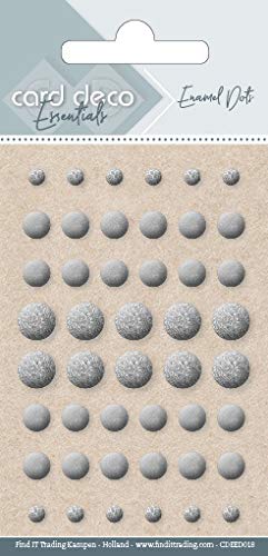 Card Deco Essentials Emaille Punkte silberfarben, 3 Stück von Dotty Design