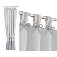 Niedliche Taube Grau Weiß Kinderzimmer Verdunkelung Leinenvorhänge Mit Tabs Und Schleifen in Hellgrau-Neutral Eleganten Babyzimmer Drape von DottyStripesUK