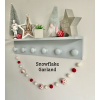 Weihnachten Schneeflockengirlande/ Weihnachtsfilzball Schneeflocke Bunting von Dottyewe