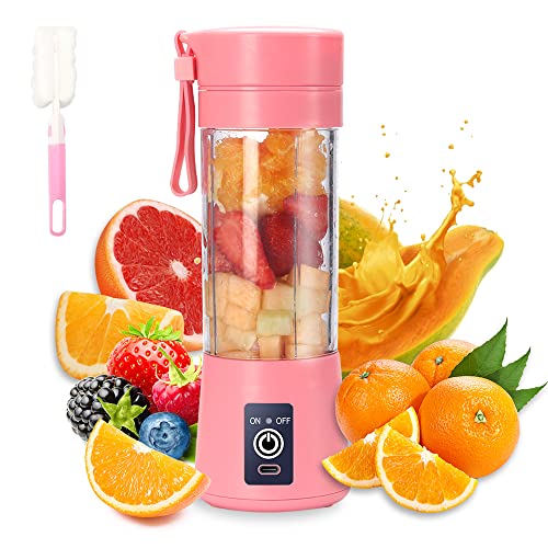 Mixer Smoothie Maker, elektrischer USB-Entsafter-Mixer, tragbarer Mini-Mixer mit sechs Klingen für Shakes und Smoothies, 380 ml Saftmixer, ideal zum Mischen von DoubleCare