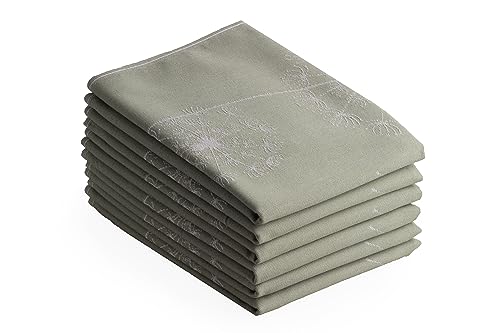 DoubleDry Geschirrtücher Baumwolle - 6-teilig - 50x70cm - Oeko-Tex Zertifiziert - Hochwertige Geschirrhandtücher - Pusteblume, Grün von DoubleDry