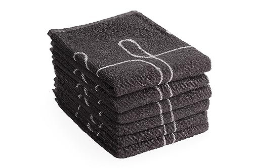 DoubleDry Küchentücher Baumwolle - 50x50cm - Frotteetücher - Oeko-Tex Zertifiziert - Hochwertige Küchenhandtücher - Besteck, Grau von DoubleDry