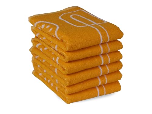 DoubleDry Küchentücher Baumwolle - 50x50cm - Frotteetücher - Oeko-Tex Zertifiziert - Hochwertige Küchenhandtücher - Küchengeräte, Gelb von DoubleDry