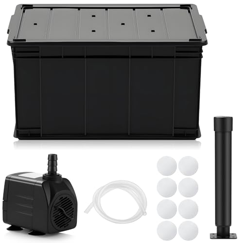 DoubleFill 1 Packung Springbrunnenbecken, Wasserspiel-Becken-Set, geeignet für Vasen, Statuen oder sprudelnde Felsen, bietet Unterstützung bis zu 100 kg. Tieferes Design bietet 18 Gallonen von DoubleFill