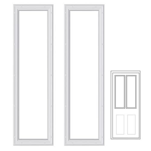 DoubleFill 2 Stück 20,3 x 91,4 cm Eingangstürrahmen, nur Ersatz-Set für 2,5 cm Glas (Glas nicht im Lieferumfang enthalten), 1 Lite-Außentür-Fensterrahmen-Ersatz (rechteckig) von DoubleFill