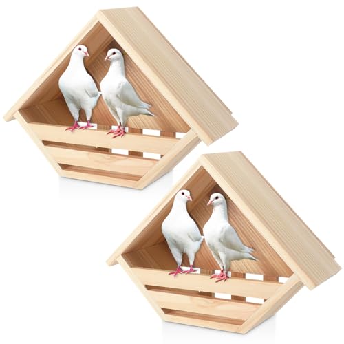 DoubleFill 2 Stück Zedern-Tauben-Nistkasten Taubenhaus Nest für Vogeltauben Außentauben Nist- und Überdachungsplattform Gartendekoration (klassisch) von DoubleFill