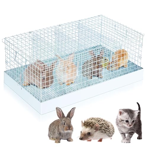 DoubleFill Faltbarer Kaninchenkäfig, 4 Löcher, tragbar, mit Tablett und Griffen für Transport, Reisen oder temporäre Unterbringung, für drinnen und draußen, Tiergehege, 71,1 x 40,6 x 30,5 cm DoubleFill Faltbarer Kaninchenkäfig, 4 Löcher, tragbar, mit Tablett und Griffen für Transport, Reisen oder temporäre Unterbringung, für drinnen und draußen, Tiergehege, 71,1 x 40,6 x 30,5 cm von DoubleFill